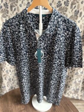 Perry Ellis Pima Cotton Floral Polo Shirt